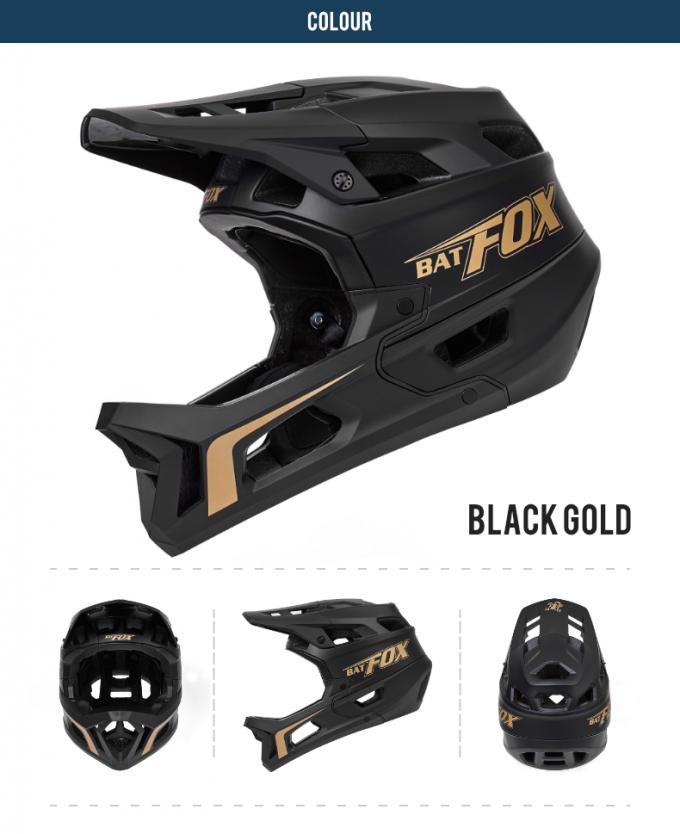成人BMX フルヘルメット ダウンヒルオフロード 統合 アンチドロップ アンチグレー帽 縁 フルフェイスヘルメット 黒 11